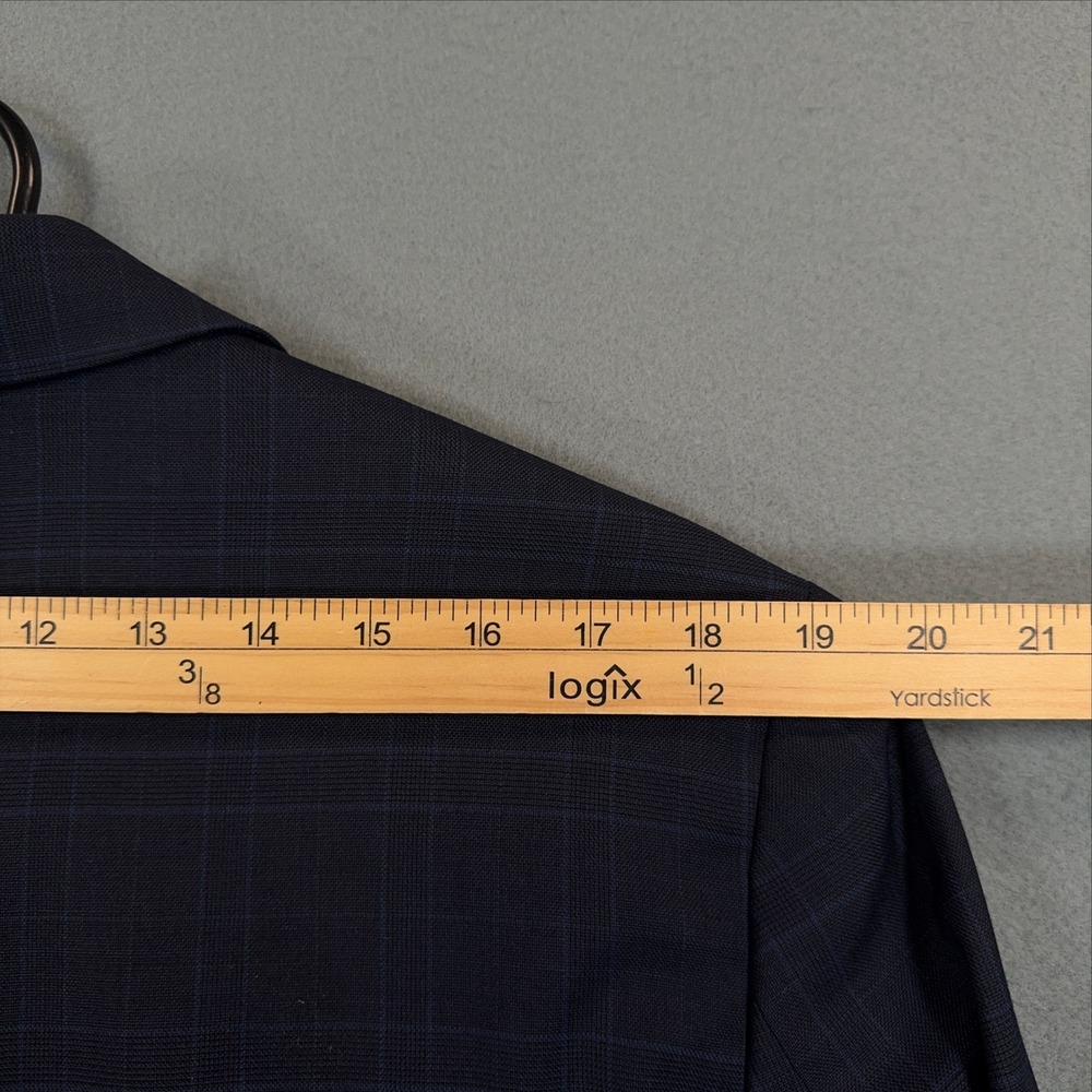 Jos A Bank 1905 Slim Fit Navy Windowpane Organica Wool Blazer 42R brrr Comfort - Picture 9 of 11